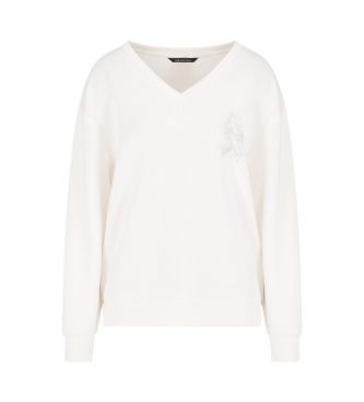 Armani Exchange V-neck sweatshirt white