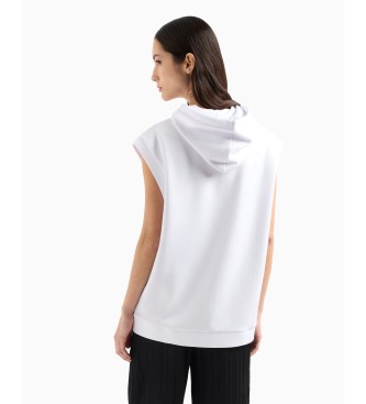 Armani Exchange Sleeveless hooded sweatshirt white