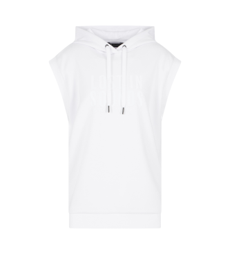 Armani Exchange Sleeveless hooded sweatshirt white