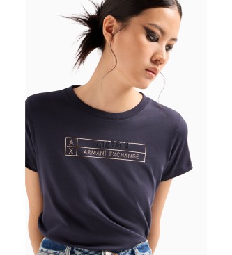 Armani Exchange T-shirt de manga curta azul prpura