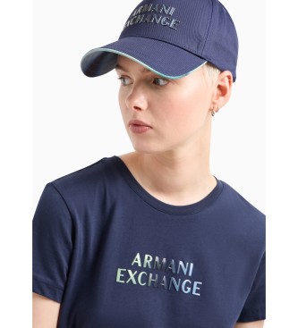Armani Exchange Koszulka z krótkim rękawem niebiesko-fioletowa