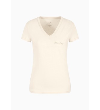 Armani Exchange Off-white T-Shirt mit kurzen rmeln
