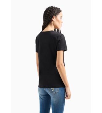 Armani Exchange T-shirt met geborduurde details zwart