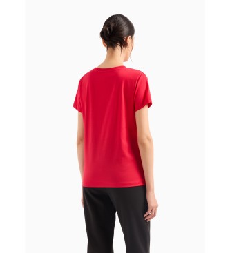 Armani Exchange T-shirt avec dtails brods rouge