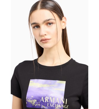 Armani Exchange Potiskana majica črna