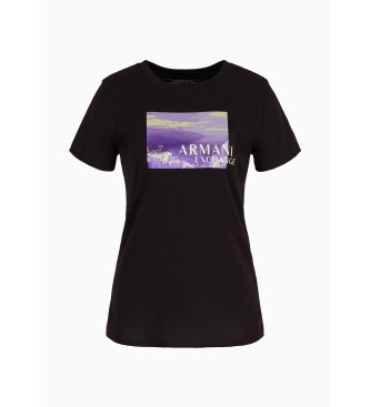 Armani Exchange T-shirt med tryck svart