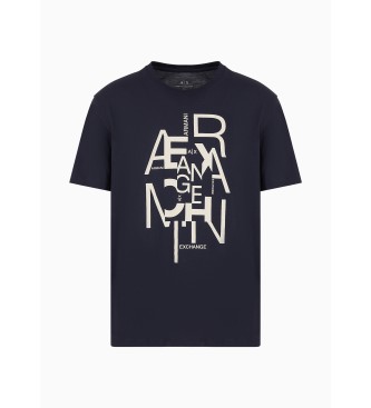 Armani Exchange Grafična majica mornarske barve