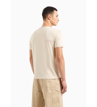 Armani Exchange Grafisches beigefarbenes T-Shirt