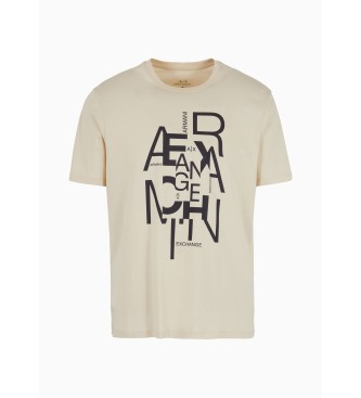 Armani Exchange Beżowa koszulka z grafiką