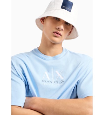 Armani Exchange Niebieska koszulka z krótkim rękawem
