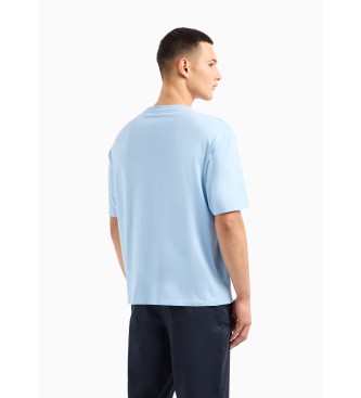 Armani Exchange Niebieska koszulka z krótkim rękawem
