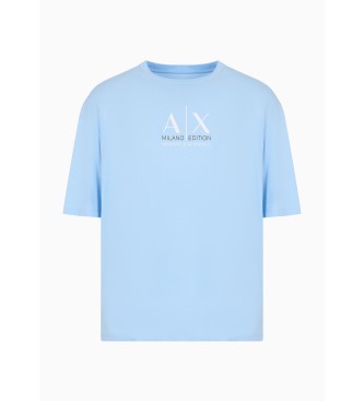 Armani Exchange Modra majica s kratkimi rokavi