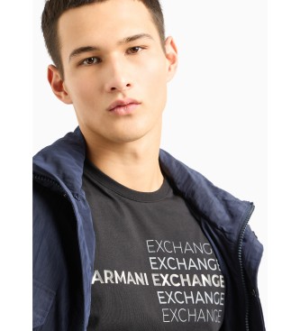 Armani Exchange Majica Besedilo črna