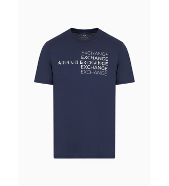 Armani Exchange T-shirt Tekst marine