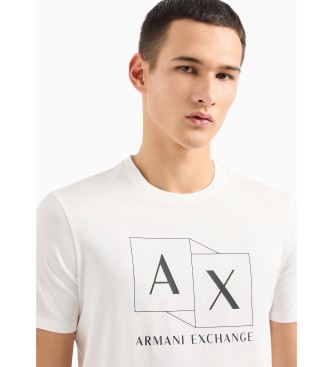 Armani Exchange Majica bela kvadratna