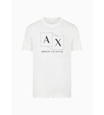 Armani Exchange Majica bela kvadratna