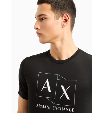Armani Exchange T-shirt sort firkantet