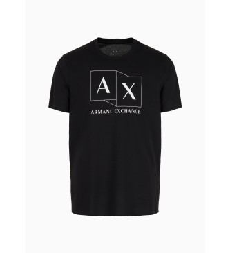 Armani Exchange T-shirt nera a quadri