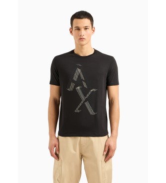 Armani Exchange T-shirt med logo, sort