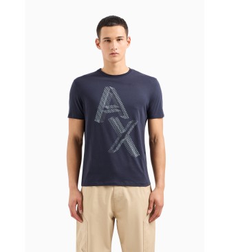 Armani Exchange T-shirt com logtipo azul-marinho