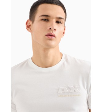 Armani Exchange T-shirt bianca con ascia in rilievo