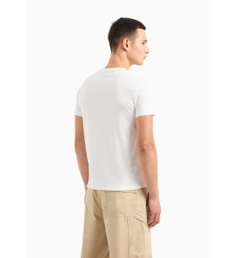 Armani Exchange T-shirt bianca con ascia in rilievo
