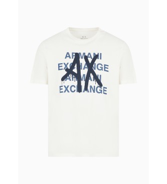 Armani Exchange Koszulka z graffiti biała