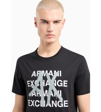 Armani Exchange Graffiti T-shirt zwart