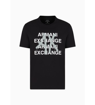 Armani Exchange Camiseta Graffiti negro