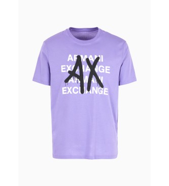 Armani Exchange Grafik-T-Shirt flieder