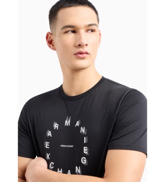 Armani Exchange Kreis-T-Shirt schwarz 