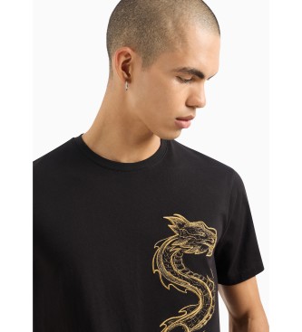 Armani Exchange T-shirt Zwarte draak