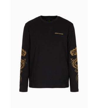 Armani Exchange Koszulka z czarnym smokiem