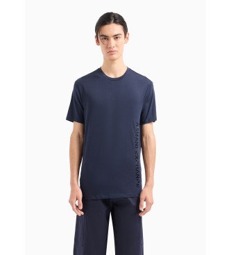 Armani Exchange T-shirt com logtipo em azul-marinho