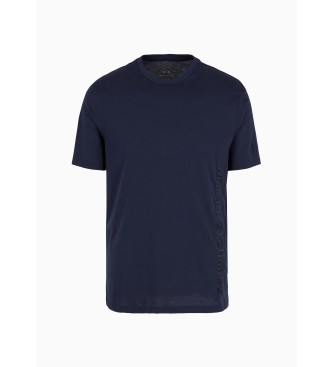 Armani Exchange T-shirt blu scuro con logo laterale