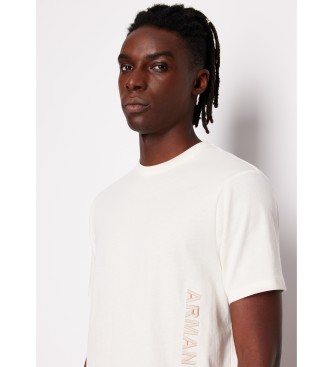 Armani Exchange T-shirt bianca con logo laterale