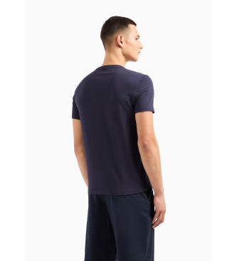 Armani Exchange T-shirt a quadri blu scuro