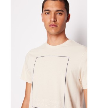 Armani Exchange T-shirt beige fyrkantig