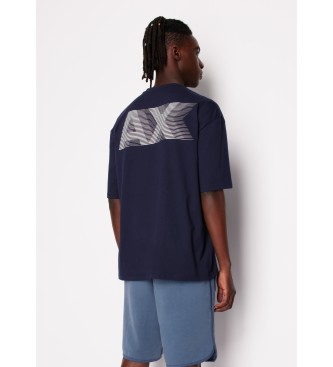 Armani Exchange Camiseta corte desenfadado marino