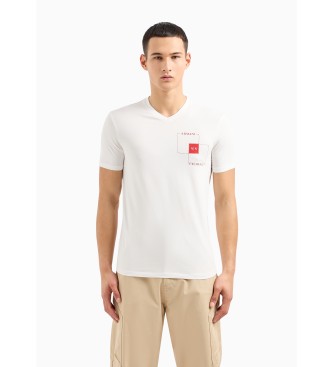 Armani Exchange Geruit T-shirt wit