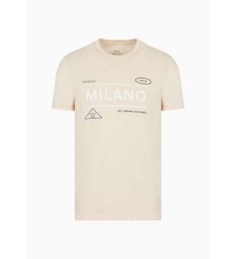 Armani Exchange Maglietta Milano beige 