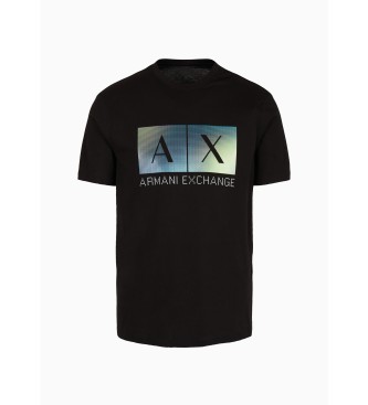 Armani Exchange Camiseta Pixel negro