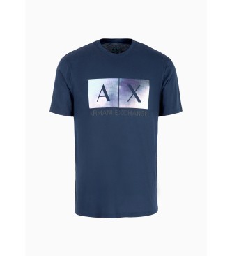 Armani Exchange Maglietta pixelata blu scuro