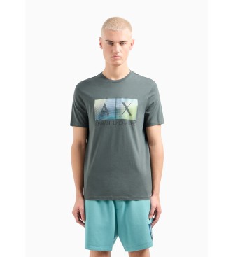 Armani Exchange Camiseta Pixel gris