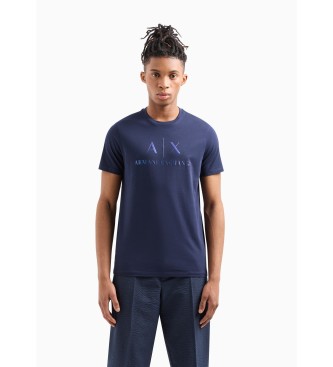 Armani Exchange T-shirt aderente blu scuro con ascia