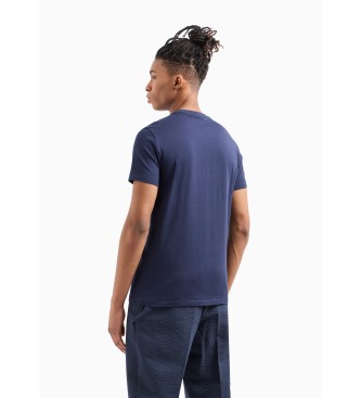 Armani Exchange T-shirt aderente blu scuro con ascia
