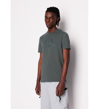 Armani Exchange T-shirt aderente grigia con ascia