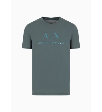 Armani Exchange T-shirt aderente grigia con ascia
