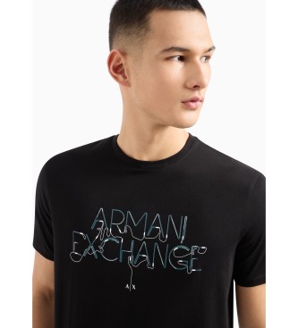 Armani Exchange T-shirt zwart garen