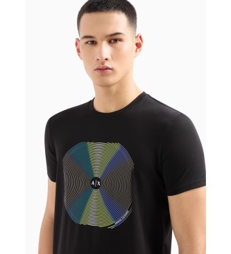 Armani Exchange Schwarzes tailliertes T-Shirt